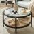 Import Rattan Round Coffee Table Home Furniture Wood and Glass Modern Simple with Teak Solid Living Room Furniture Transparent Glass from China