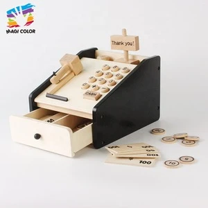 Ready To Ship kids wooden toy cash register for pretend play W10A066
