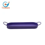 Rectangle decorative custom metal flower pot tray with handles