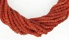 RED CORAL DRUM BEADS 3 MM STRANDS