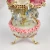 Import Red Musical Carousel with White Royal Horses Wind up Music Box Decorated with Flowers Faberge Style Unique Handmade Gift Idea from China