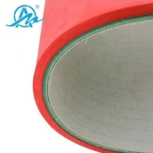 Red rubber coated pvc conveyor belt used in ceramic industry