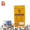 Resealable Reusable Flat Box Square Bottom Pouch Foil Coffee Bag 1kg Yellow with Valve and Ziplock