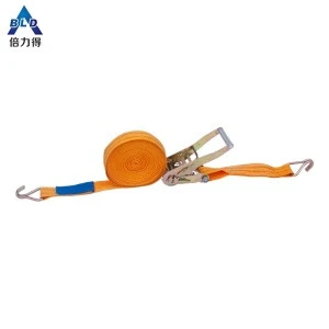 Rope ratchet belt tie down cargo lashing strap with hooks