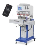 Rotary semi auto closed ink cup 4 color shuttle pad printer pad printing machines for pen