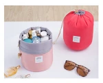 Round shape  travel makeup bag for travel kit string toiletery bag