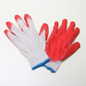 rubber  working gloves latex 35g Cheap red latex Coated T/C smooth finished safety hand gloves