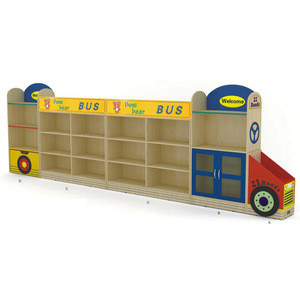Safety Preschool Book Toy Wooden Lock Daycare Kindergarten Wood Furniture Set Kid Storage Child Cabinet