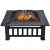 Import Sale 34In square metal brazier wood burning cast iron garden bonfire steel fire pit for Outdoor Backyard from China