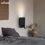 Savia USB charging headboard bedside rotatable adjustable LED wall lamp modern aluminium surface mounted book reading light