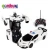 Import Scale 1/16 light toy robot white police RC car transformation from China