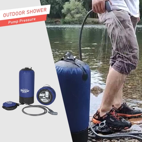 Shower Bag Pump Pressure Outdoors Camping Pressure Shower, Outdoor Portable Camping Shower
