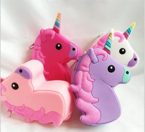 Silicone Unicorn Coin Purse Animals Small Change Wallet Purse Women Key Wallet Coin Bag