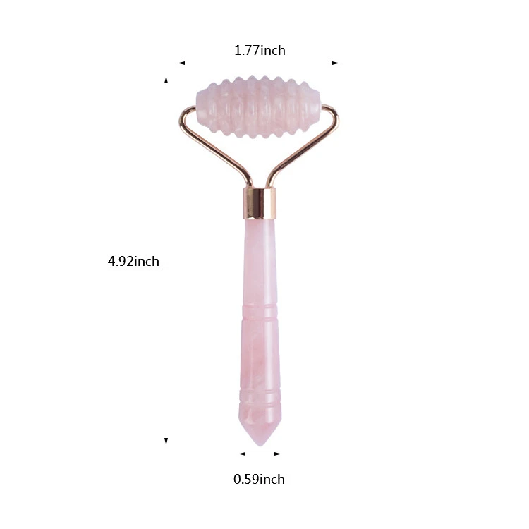 Single Head Ridge Needle Natural Facial Massager Tool Nephrite Jade Roller with Logo Jade Roller Stone for Face Body Eyes Neck