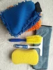 Six car wash supplies set chenille gloves car towel wiper tire sponge