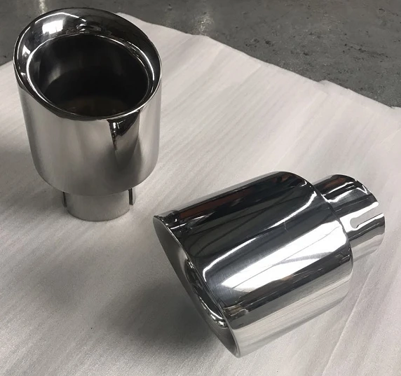 slant cut welding edge flat bottom High performance car muffler race muffler stainless steel tip