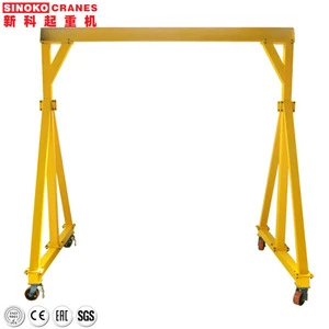 Small mini 500kg 1 2 3 5 ton mobile portable gantry crane price with electric chain hoist