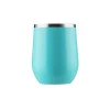 Small MOQ double 304 stainless steel wine tumbler with lid vacuum insulated wine glass cup