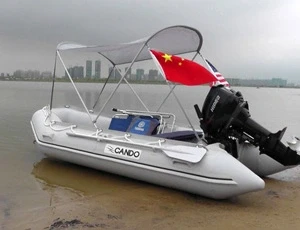Small Rib Inflatable Boat with Console and Engine