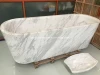 Solid White Marble Stone Oval Bath Tub