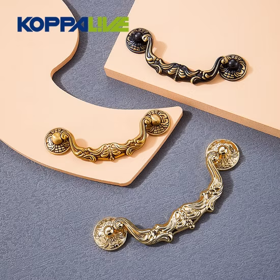 Koppalive Antique Bronze Victorian Style Bail Drop Drawer Pulls Solid Brass Cabinet Decorative Dresser Handles