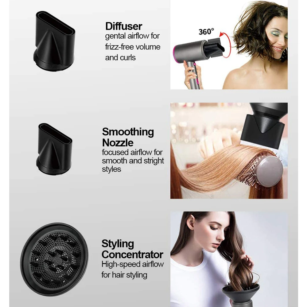 Speed DC Motor Travel Size Hair Dryer With Cool Shot Function negative ion hair dryer
