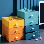 Stackable Cosmetic Storage Box Makeup Organizer Office Stationery Drawer Storage Box Plastic Box