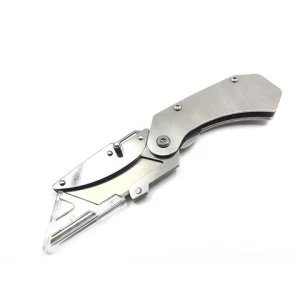 Stainless steel blade safety utility knife folding pocket paper cutting knife for Box Cutter for Cartons