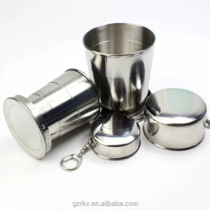 Stainless steel folding tumbler cup collapsible thermal flask coffee mug,Portable Collapsible Stainless Steel Pocket Cup