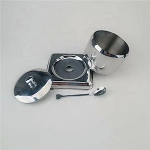 Stainless Steel Seasoning Pot Spice Storage With Lid And Mini Spoon In Stocked