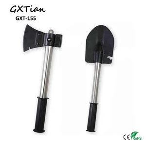 stainless steel shovel and pick axe / Soldier use Mini saw axe with pick glass breaker