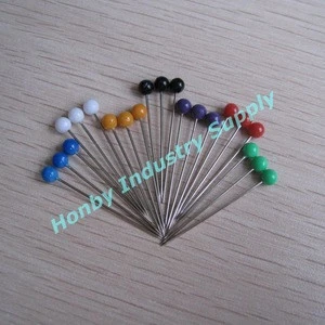 Standard Colors 38mm Plastic Round Head Glossy Plated Rustproof Sewing Needles