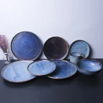 Star sky fambe dinnerware set porcelain plate set for restaurant