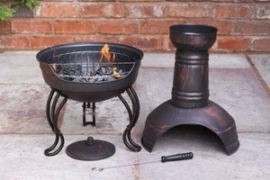 Steel Chimenea Converts to Barbeque
