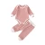 Import Stock Boutique Two piece Suit of Solid  Color Long Sleeve Romper with Pants Infant Baby Ribbed Outfits Clothings from China