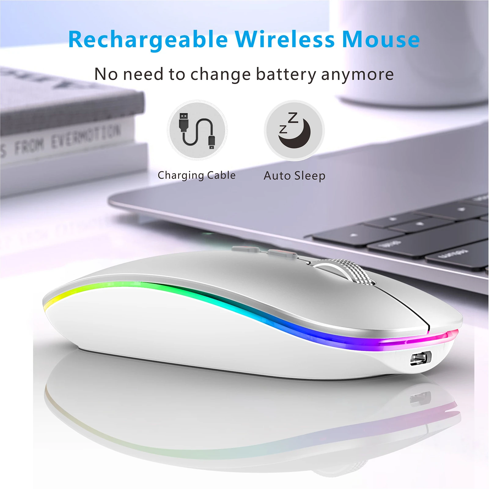 Streamline Shape Wireless Mouse Inalambrico Luminous New Trend Business Mouse Optical in Stock