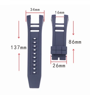 Suitable for INVICT a  diver series notched rubber black blue 34mm silicone strap watch band bracelet Wristband accessories