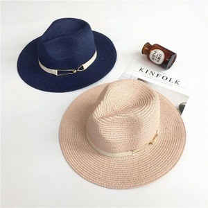Summer ladies hat British jazz beach sunscreen straw hat Panama cap