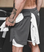 Summer Running Shorts Men 2 in 1 Sports Jogging Fitness Shorts Training Quick Dry Men Gym Shorts Sport Gym Short Pants