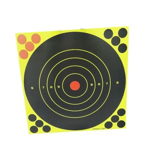 Super 8&quot; gun shooting range stickers Self-Adhesive Paper yellow splatter target
