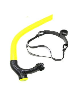 Swimmer&#39;s Snorkel with  Silicone Mouthpiece and One-Way Purge Valve for Swimming Gear, Training
