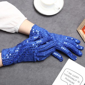 The best sale satin sequin sexy appliqued bridal gloves for wedding party bar women