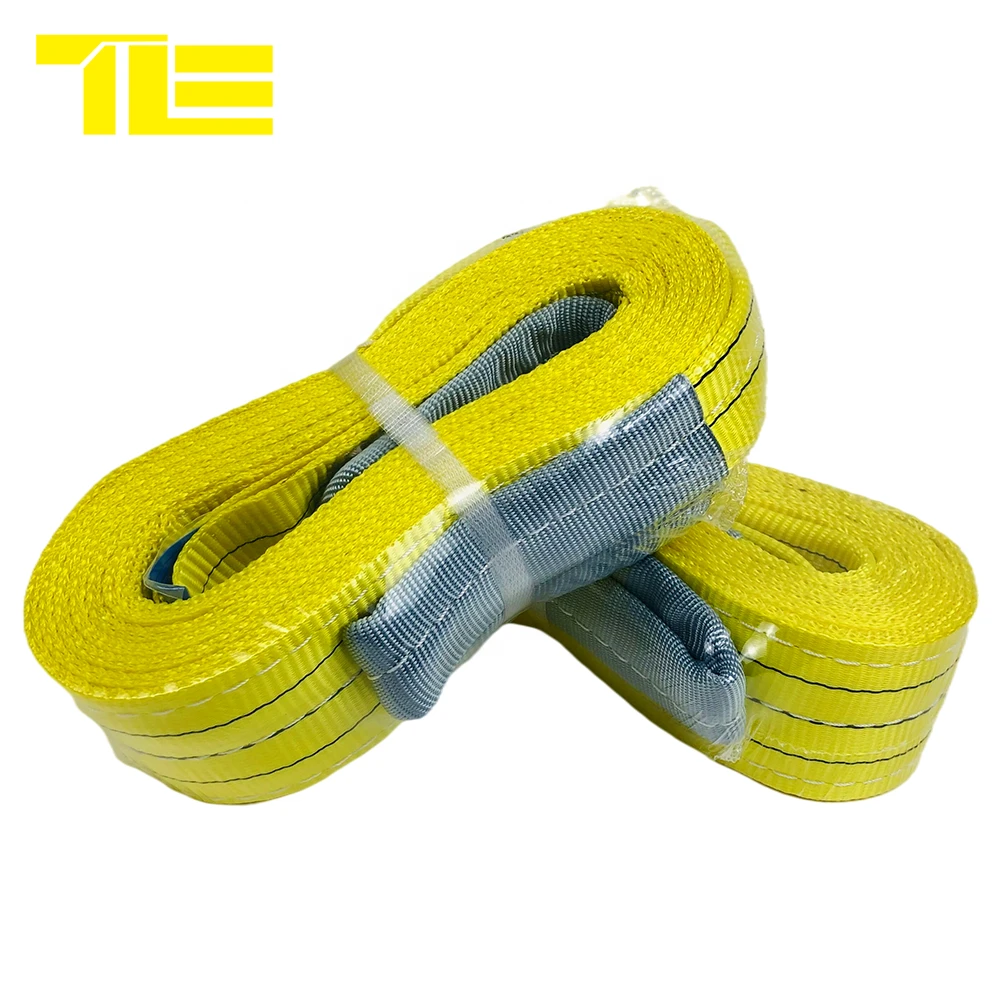 TLE heavy duty polyester webbing sling  universal recovery tow straps belt