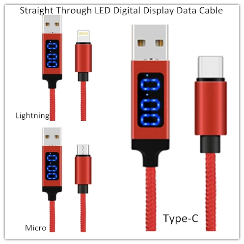 TongyinhaiNew Product Straight Through LED Digital Display Data Cable Android Ios System