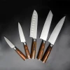 TOP seller 5pcs knife set high quality steel Pakka wood handle chef knife set