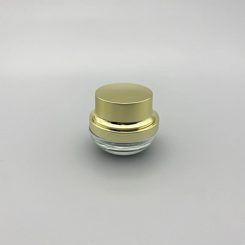 Transparent Ceramic Glass Cosmetic Cream Jar With Round Plastic Cap