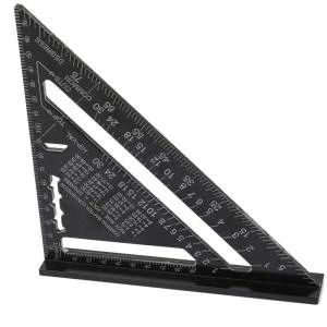 Triangle Ruler, 7&quot; Aluminum Alloy Triangle Protractor Roofing Square Scale Speed  Measuring Tool for Engineer Carpenter