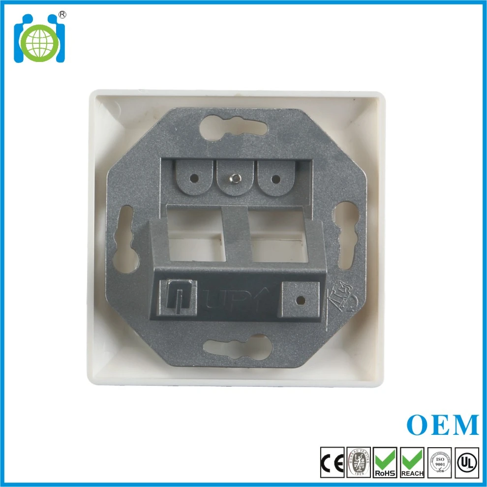 Two port Germany type wall outlet face plate 80*80mm