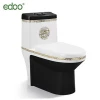 United States colourful Black golden one piece toilet gravity flushing gold color toilet
