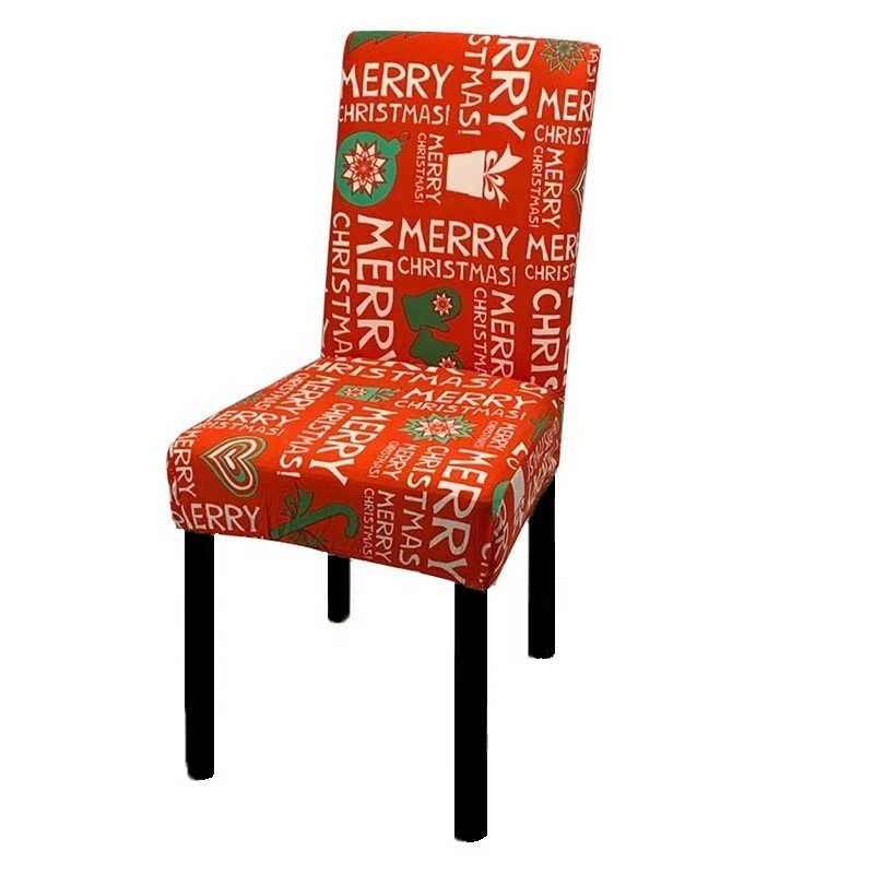 universal spandex Christmas red modern stretch chair cover